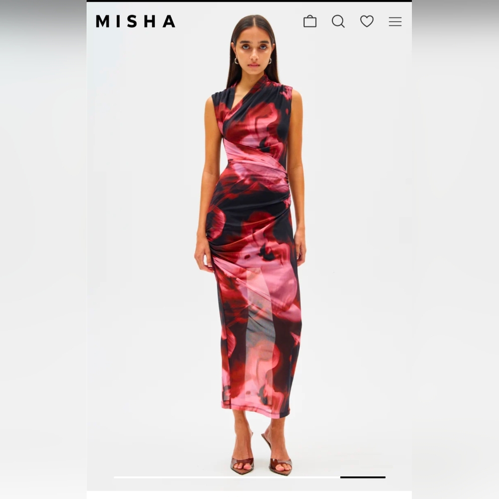 Misha mesh midi dress